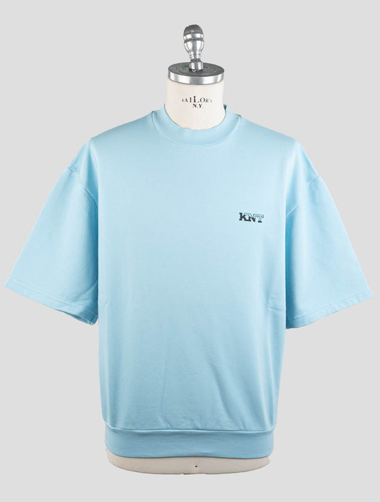 KNT Kiton Hellblaues T-Shirt aus Baumwolle