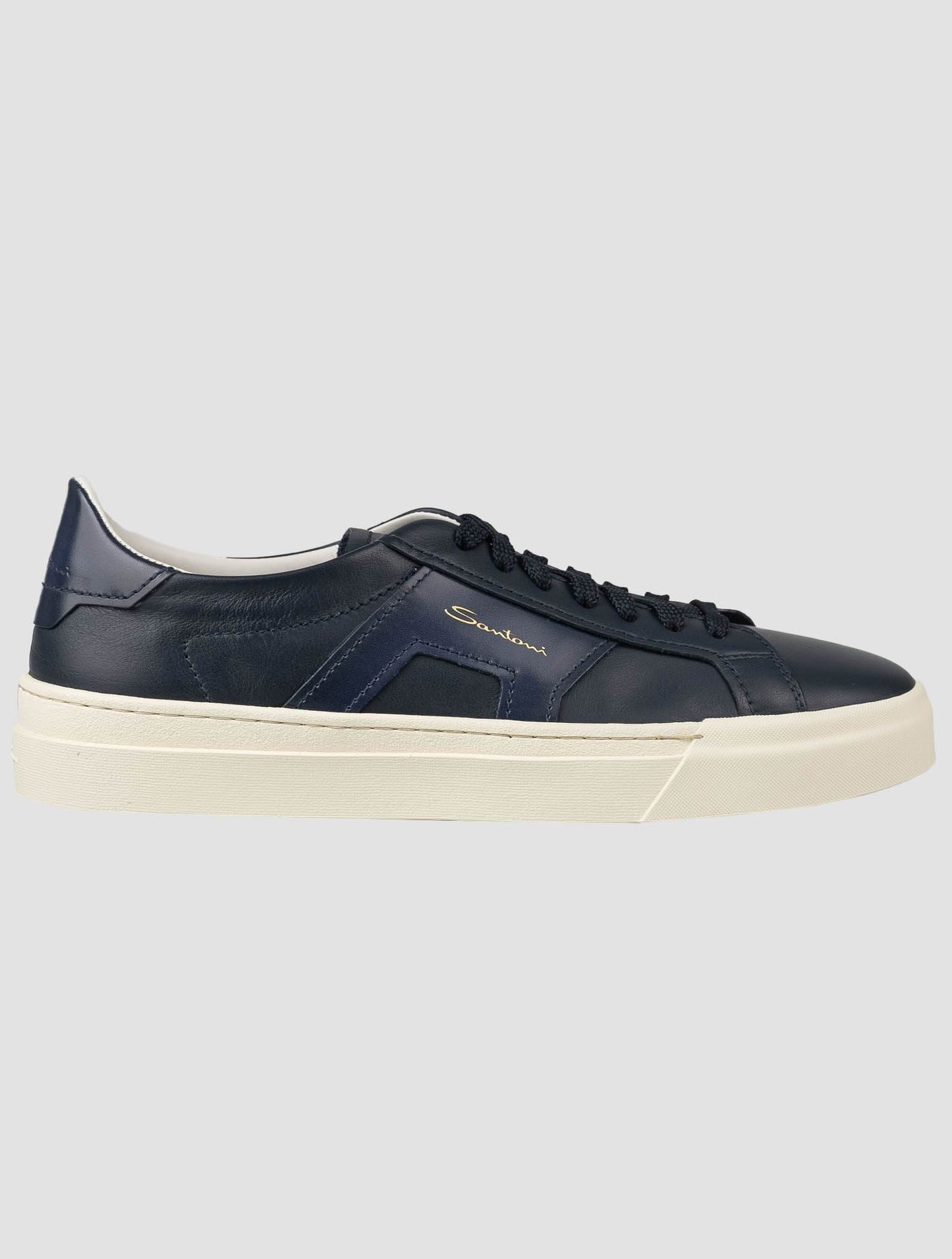Santoni Blue Leather Sneakers