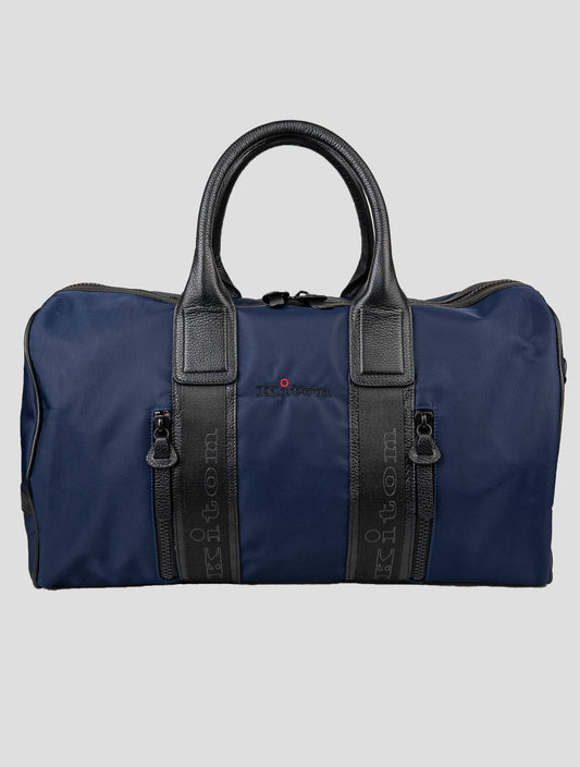 Kiton blue travel bag lifestyle, packed for a winter weekend