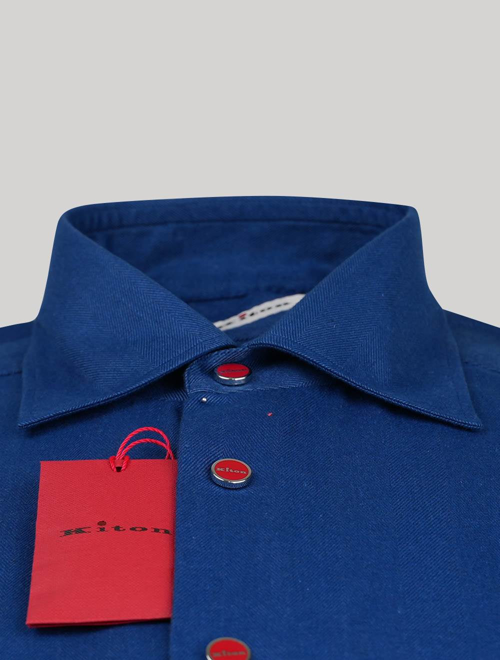 Camisa de lyocell de algodón azul Kiton