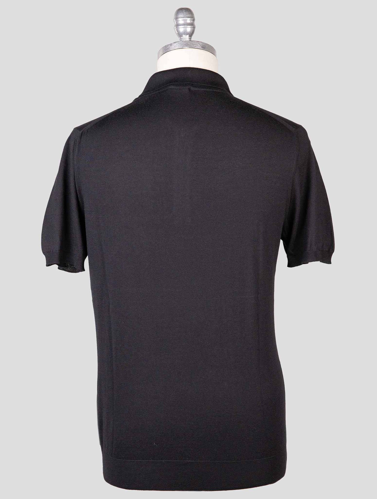 Kiton Black Cotton Polo