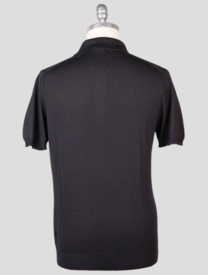 Kiton Black Cotton Polo