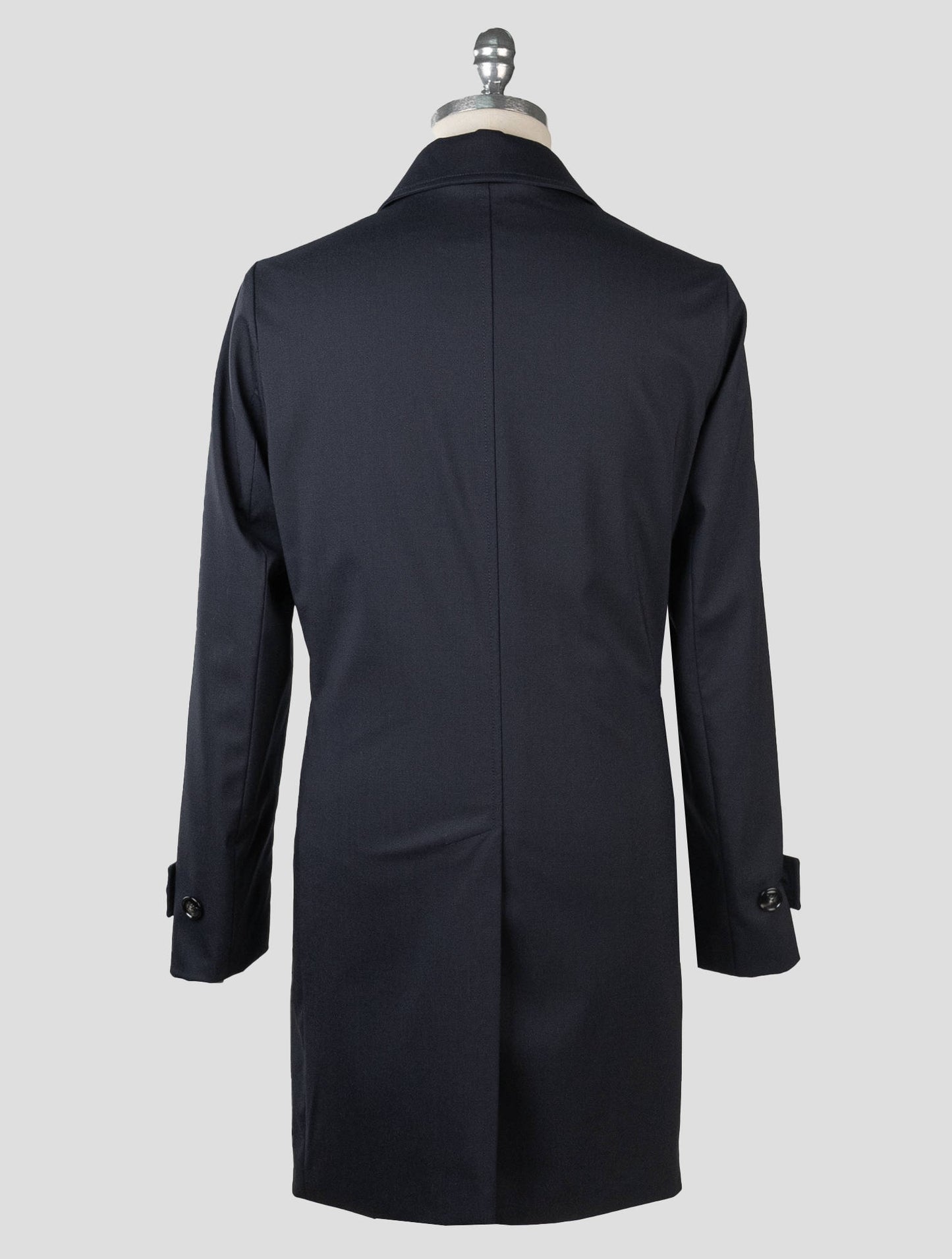 Kiton Dark Blue Virgin Wool Pa Ea Overcoat