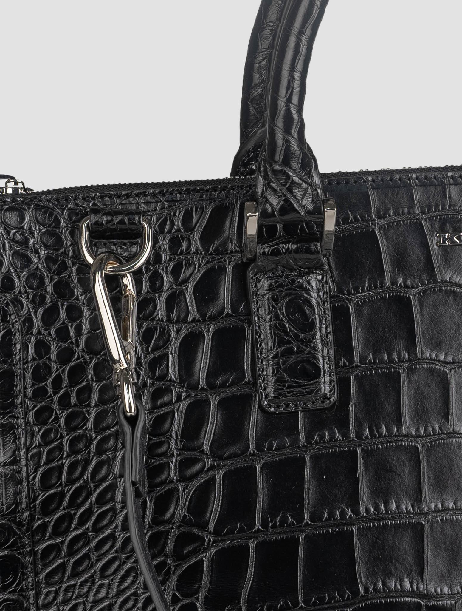 Black croc skin bag on sale