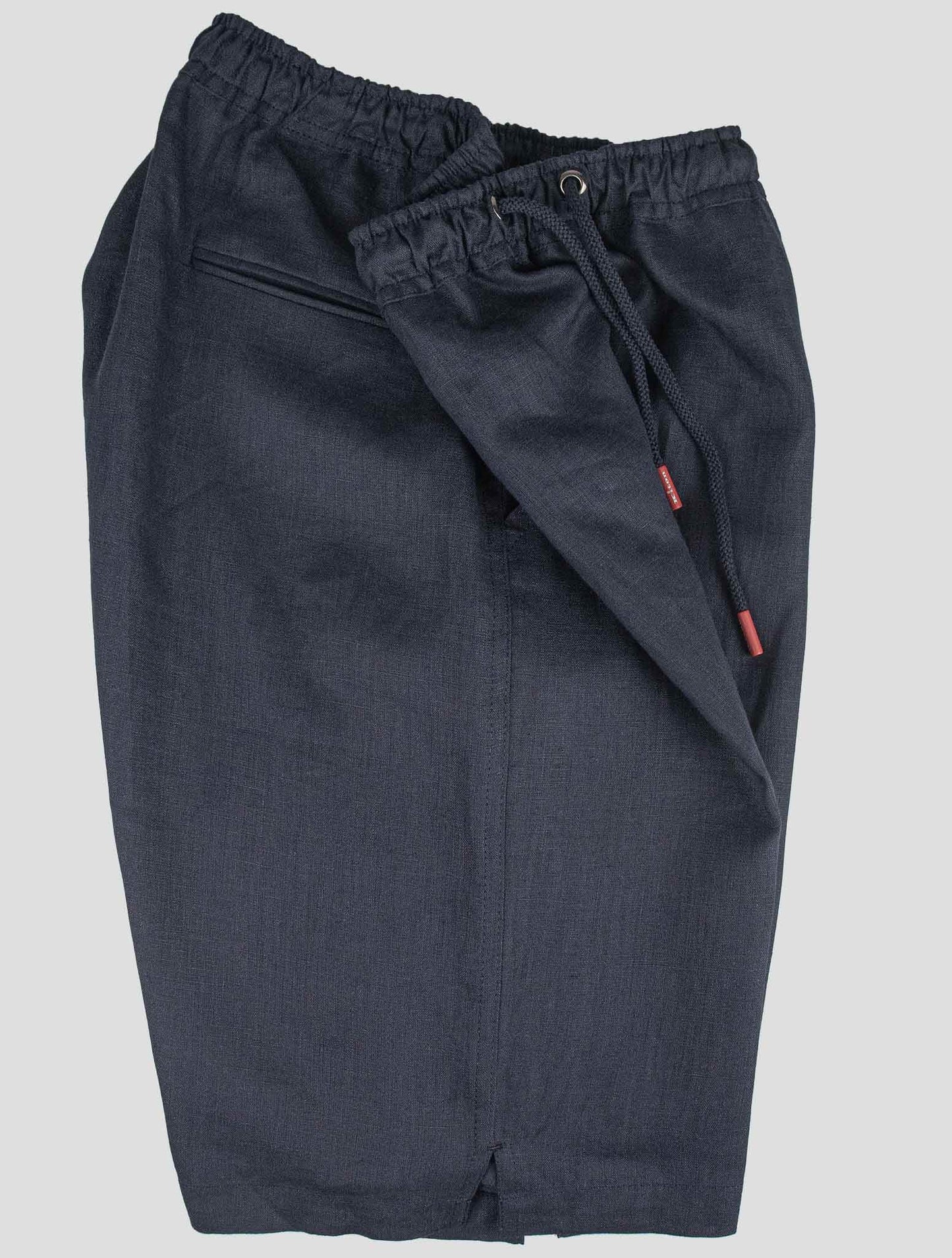 Kiton Dark Blue Linen Short Pants