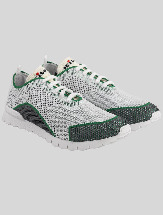 Kiton Grün Weiß Ea Sneaker aus Baumwolle