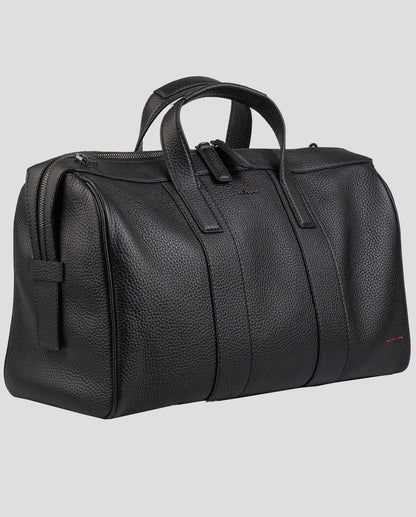 Kiton Black Leather Travel Bag