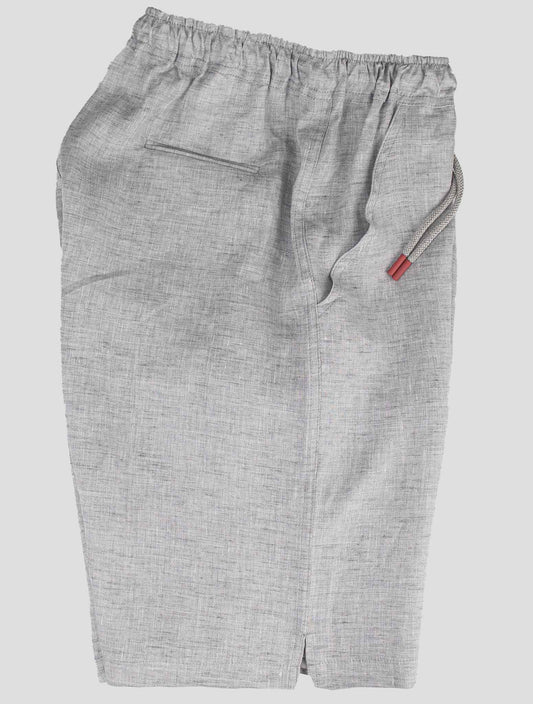 Kiton šedé plátno krátké kalhoty