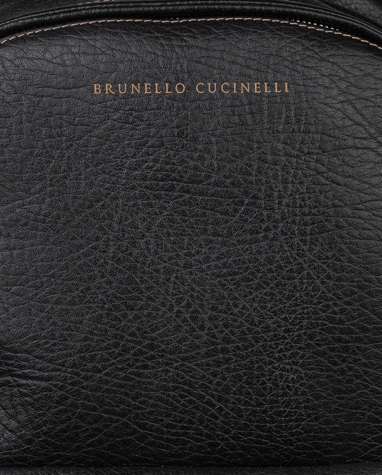 Mochila de cuero negra Brunello Cucinelli