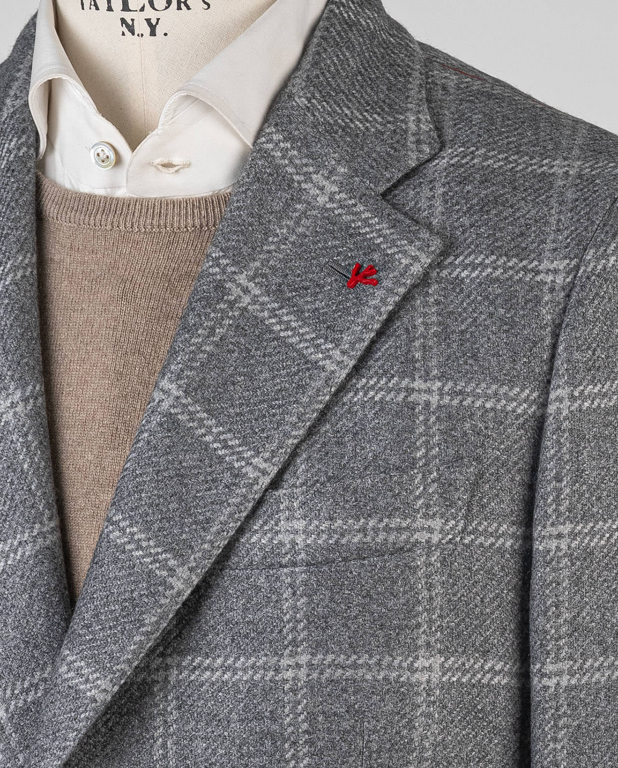 Manteau en cachemire gris Isaia