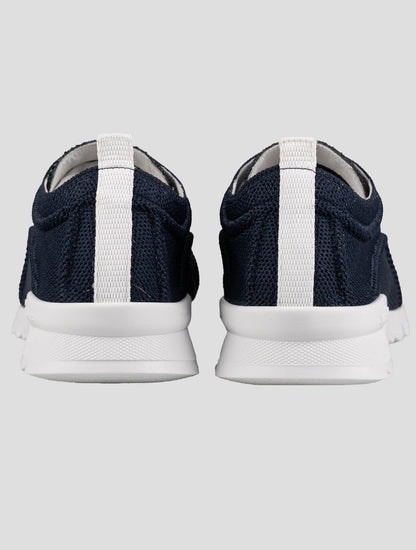 Kiton Blue Cotton Ea Sneakers