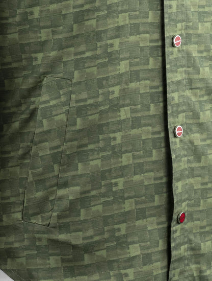 Kiton Green Cotton Overshirt Mariano