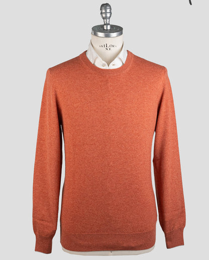 Brunello cucinelli orange cashmere sweater crewneck