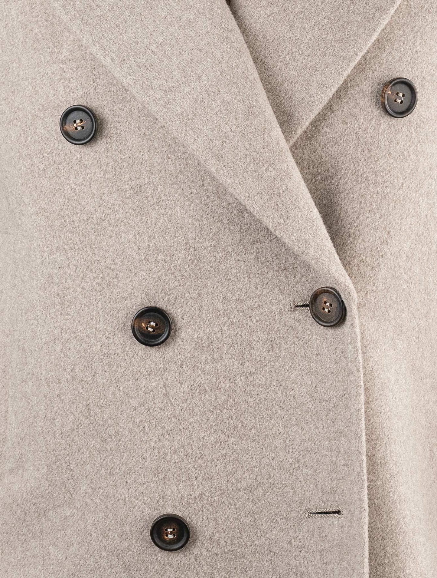 Brunello Cucinelli Gray Virgin Wool Cashmere Coat Woman