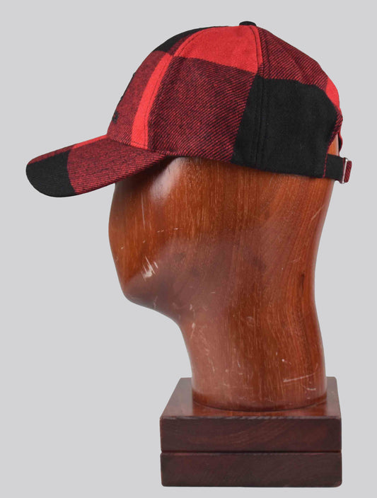 Woolrich 红色黑色羊毛 Pl Pa 棒球帽