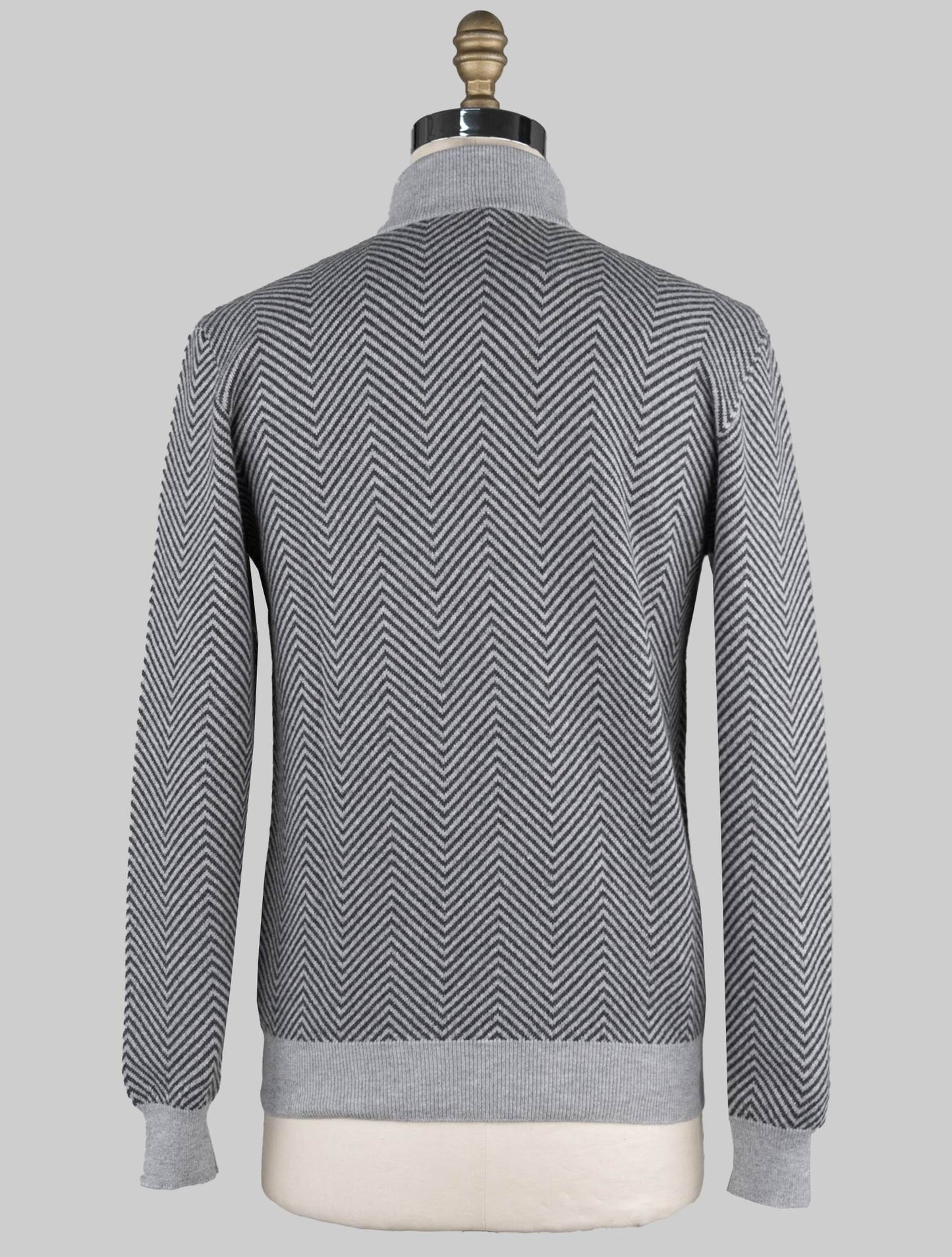 Kiton Gray Cashmere Sweater Half Zip