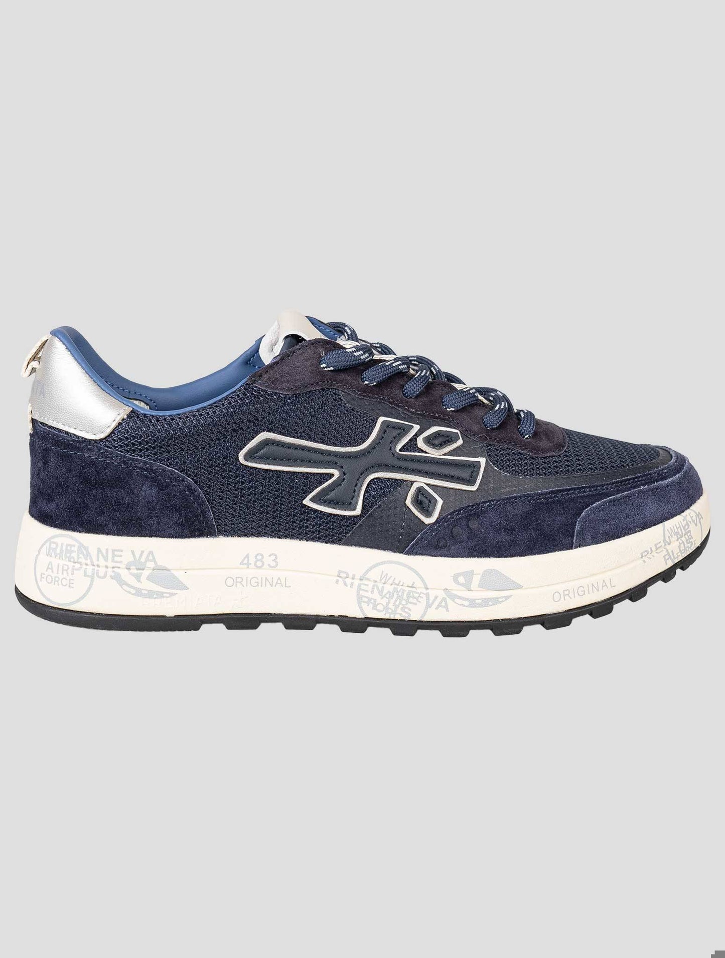 Premiata Blue Nylon Leather Suede Pu Pa Sneakers