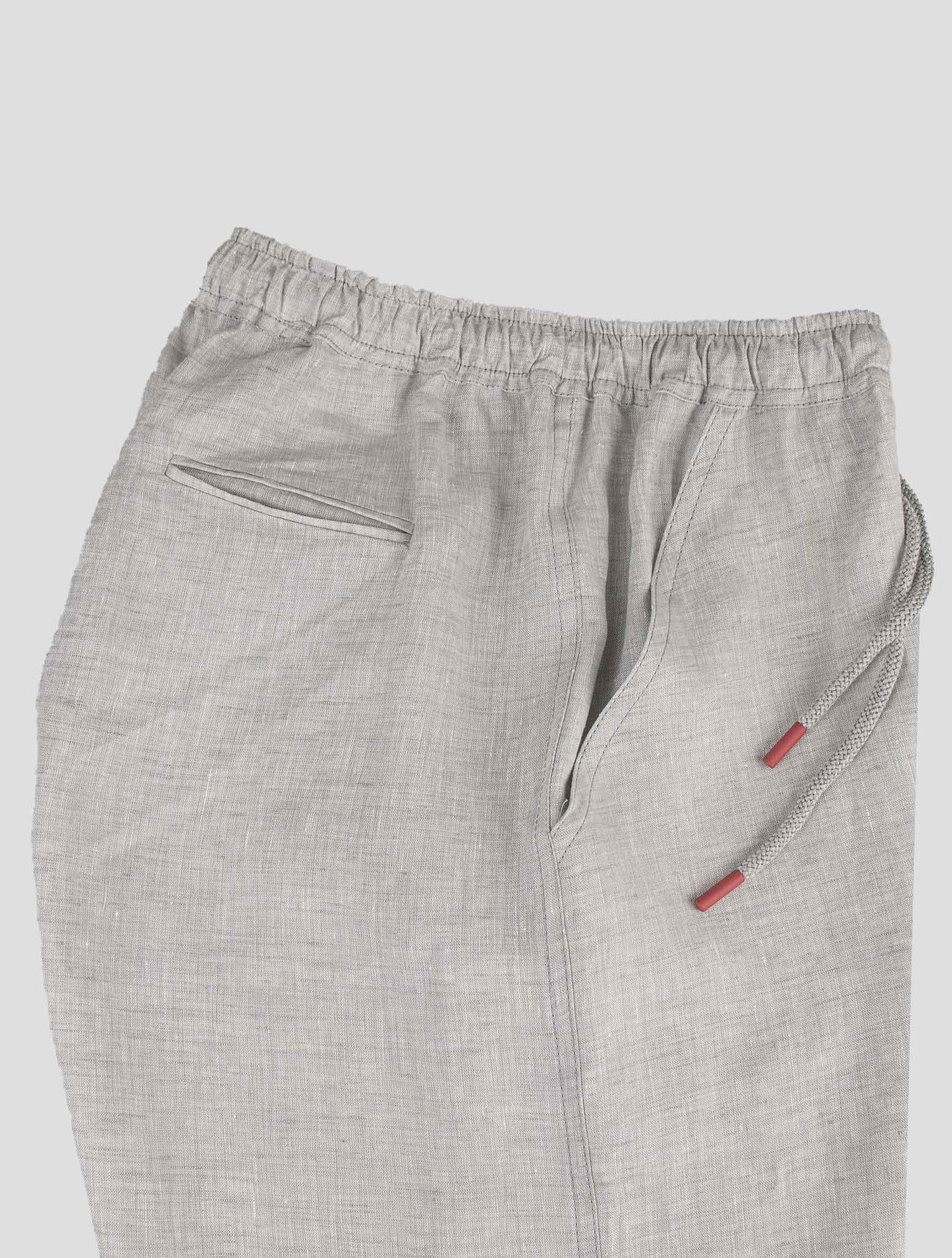 Kiton Light Gray Linen Short Pants