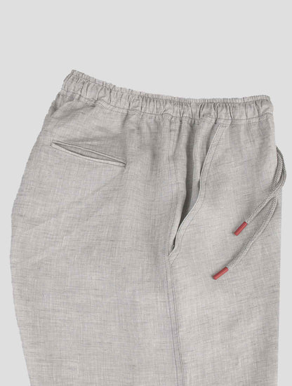 Pantalones cortos de lino gris claro de Kiton