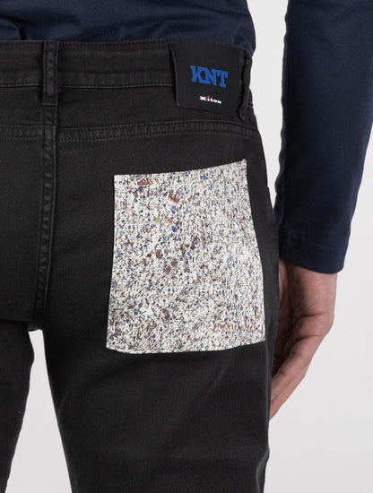 KNT Kiton Black Cotton Ea Jeans Special Edition