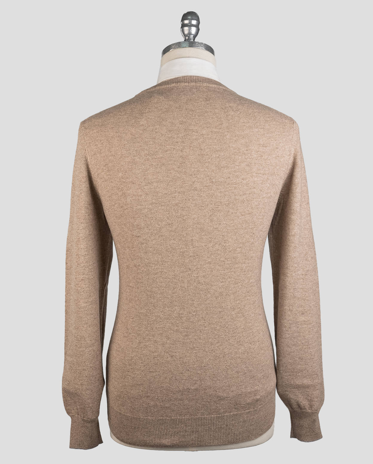 Brunello Cucinelli brun cashmere sweater med rund hals