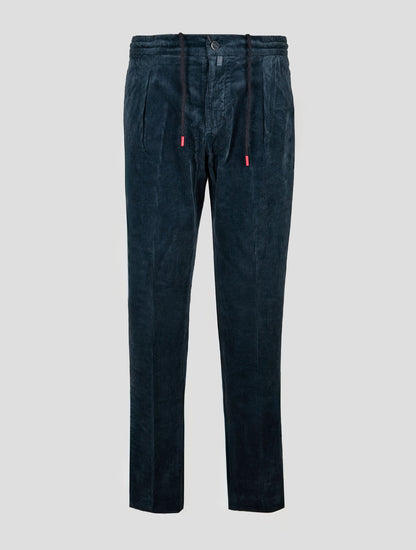 Kiton Petrol Green Cotton Cashmere Ea Velvet Pants