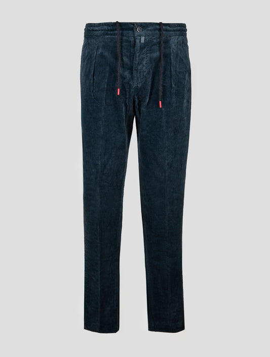 Kiton Petrol Green Cotton Cashmere Ea Velvet Pants
