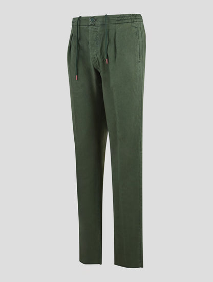 Kiton Green Lyocell Cotton Ea Pants
