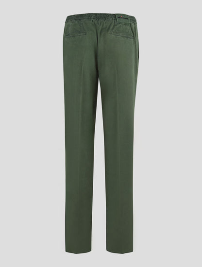 Kiton Green Lyocell Cotton Ea Pants