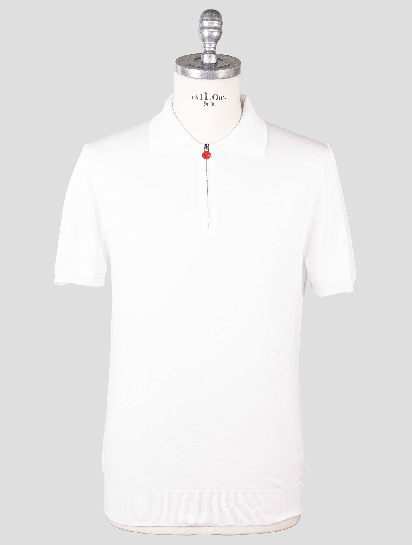 Kiton White Cotton Polo