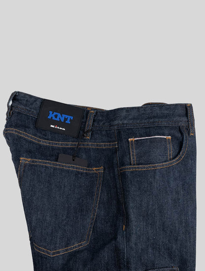 KNT Kiton Algodão Azul Pe Jeans Cargo