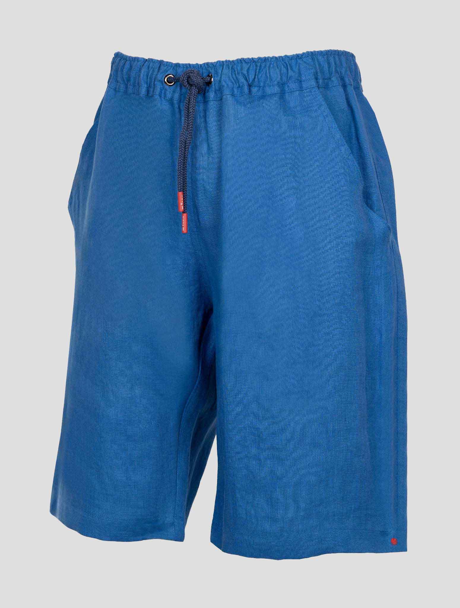 Kiton Blue Linen Short Pants