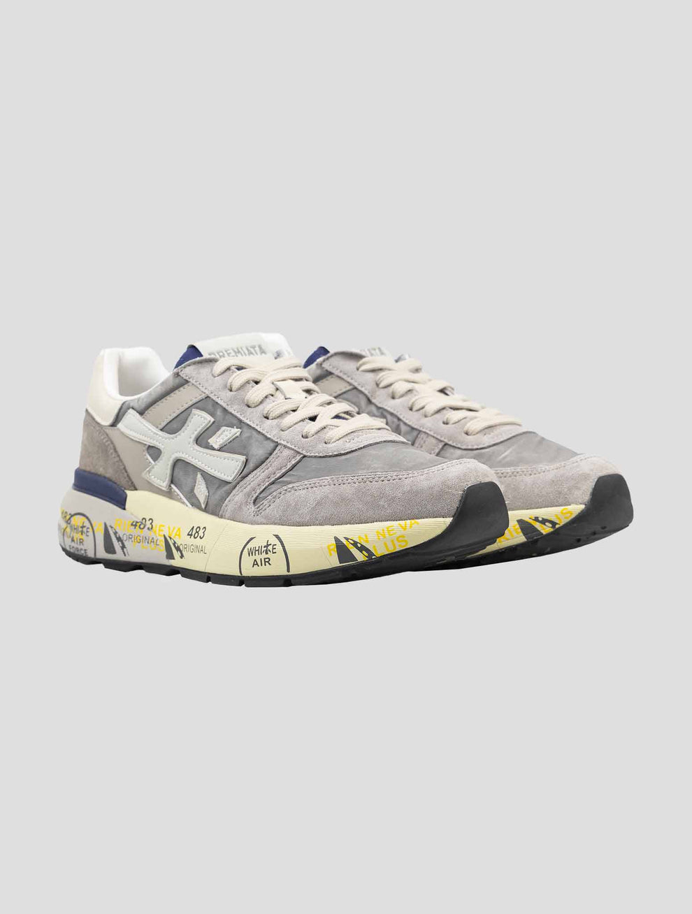 Premiata Gray Pa Leather Suede Pu Sneakers