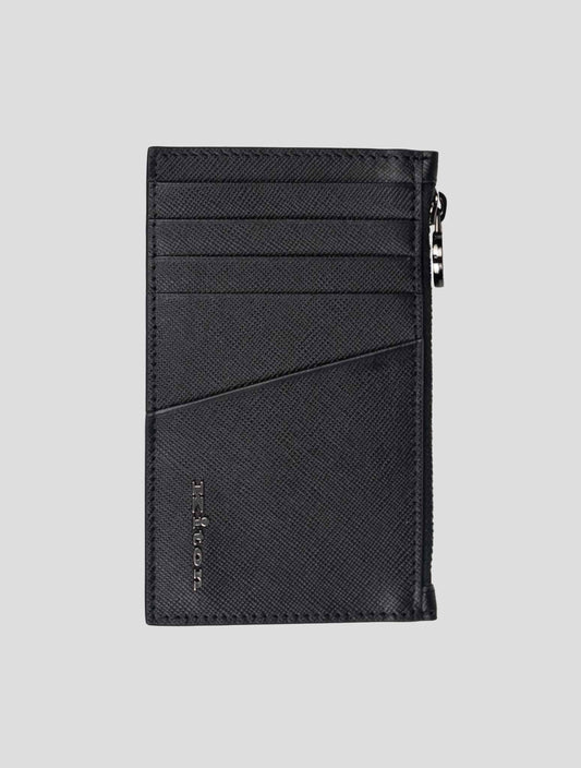 Kiton black leather document holder