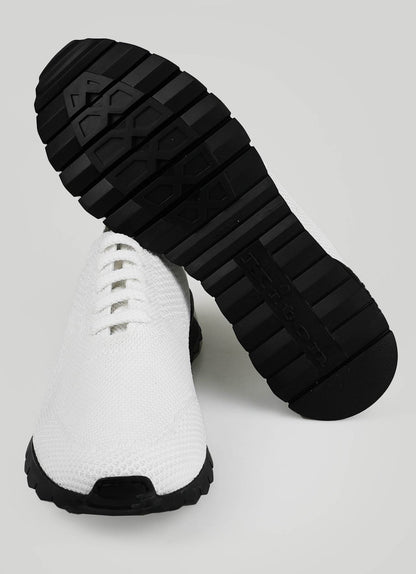 Kiton White Cotton Ea Sneakers