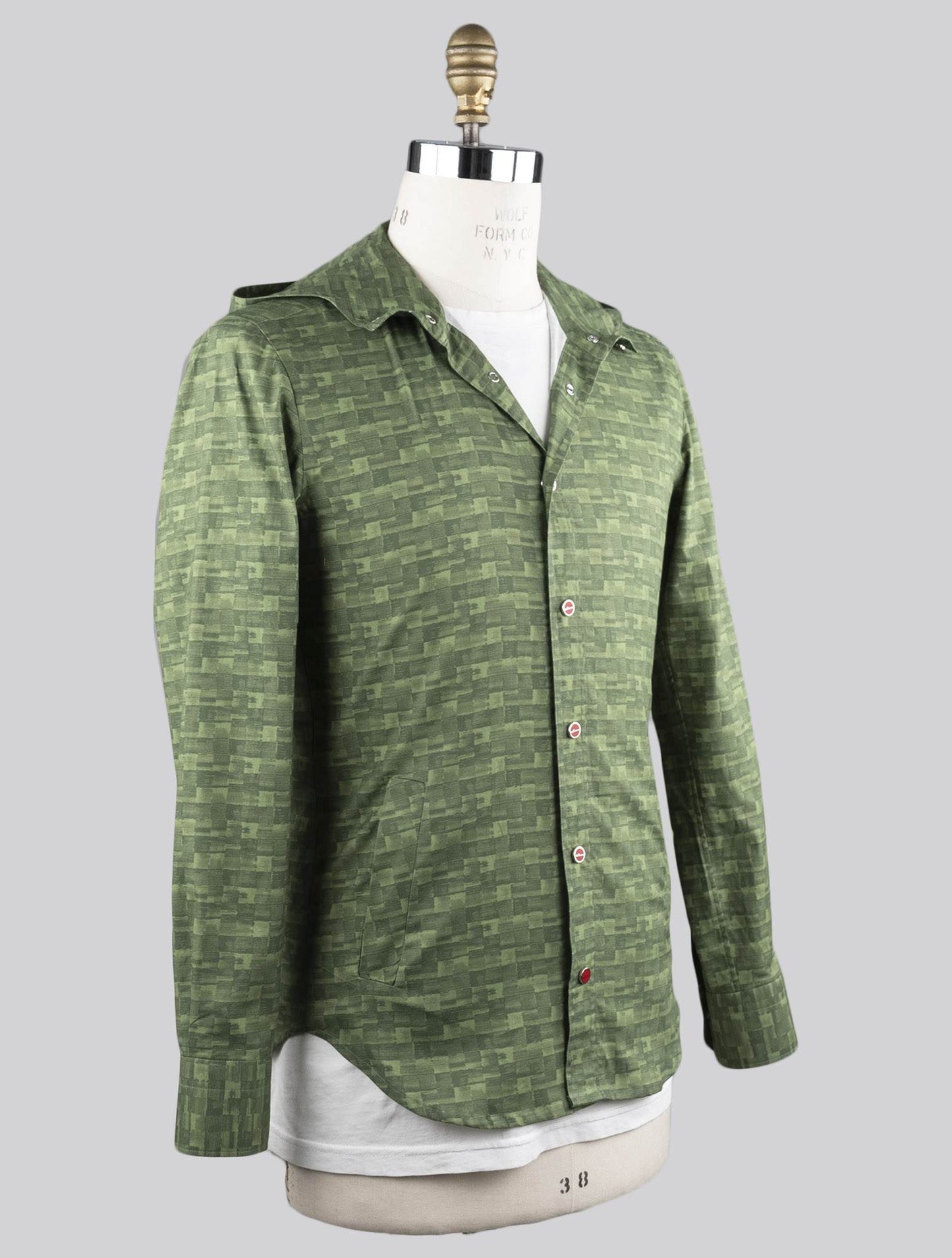 Kiton Green Cotton Overshirt Mariano