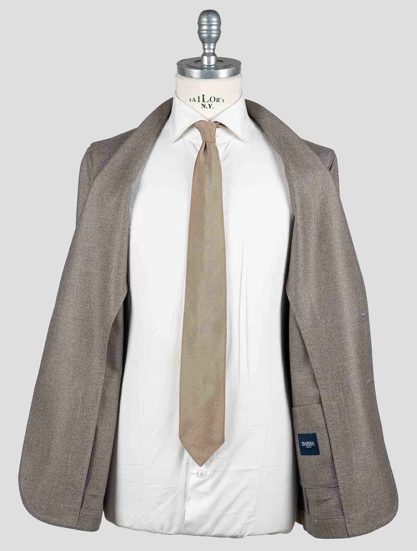 Barba Napoli Taupe Virgin Wool Cashmere Blazer