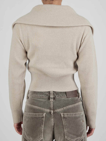 Brunello Cucinelli Cashmere Beige Sweaters Full Zip Kvinna