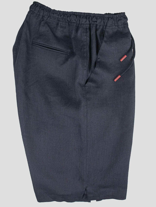 Kiton tmavě modré plátno krátké kalhoty