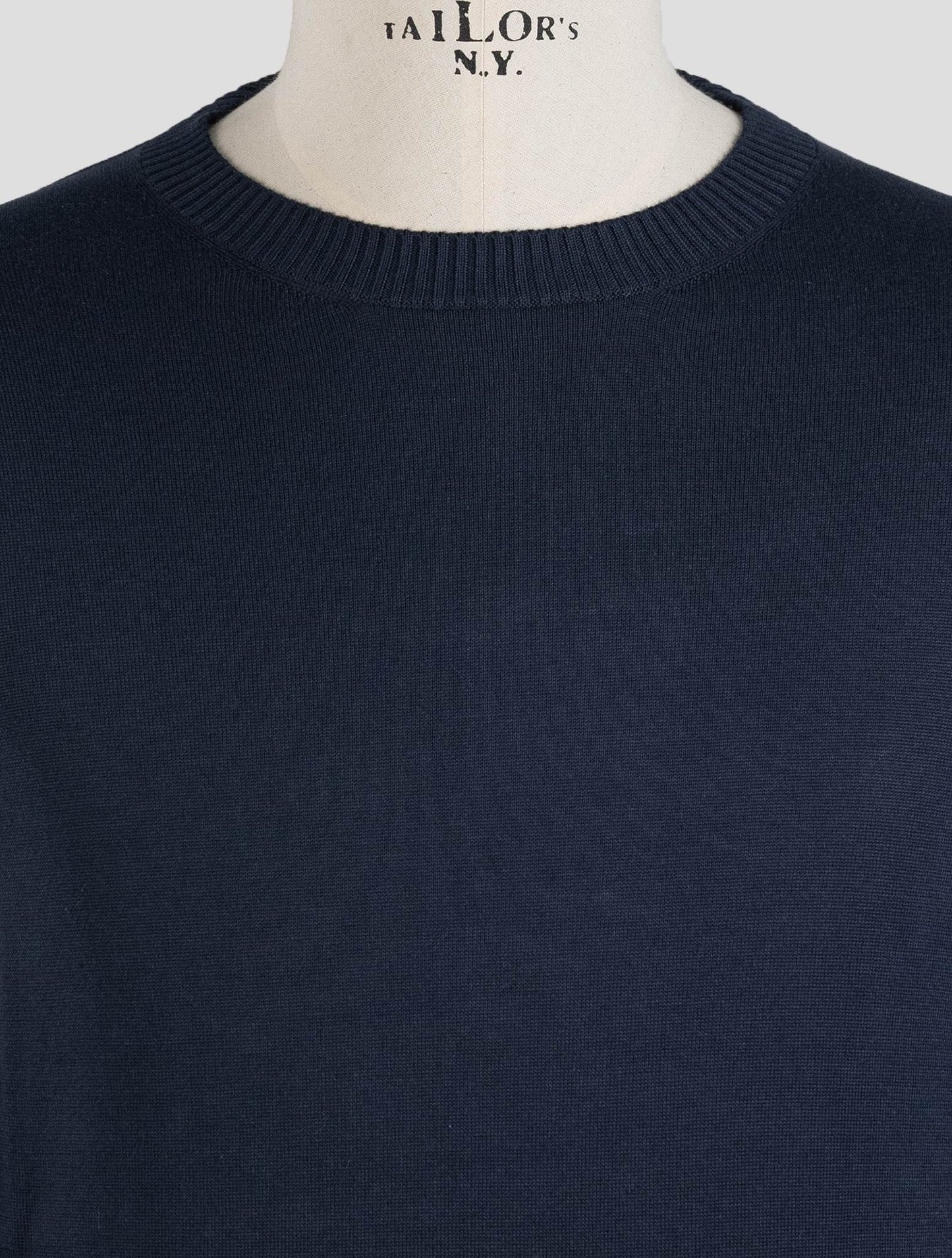 Jersey de cuello redondo de algodón azul marino de Malo