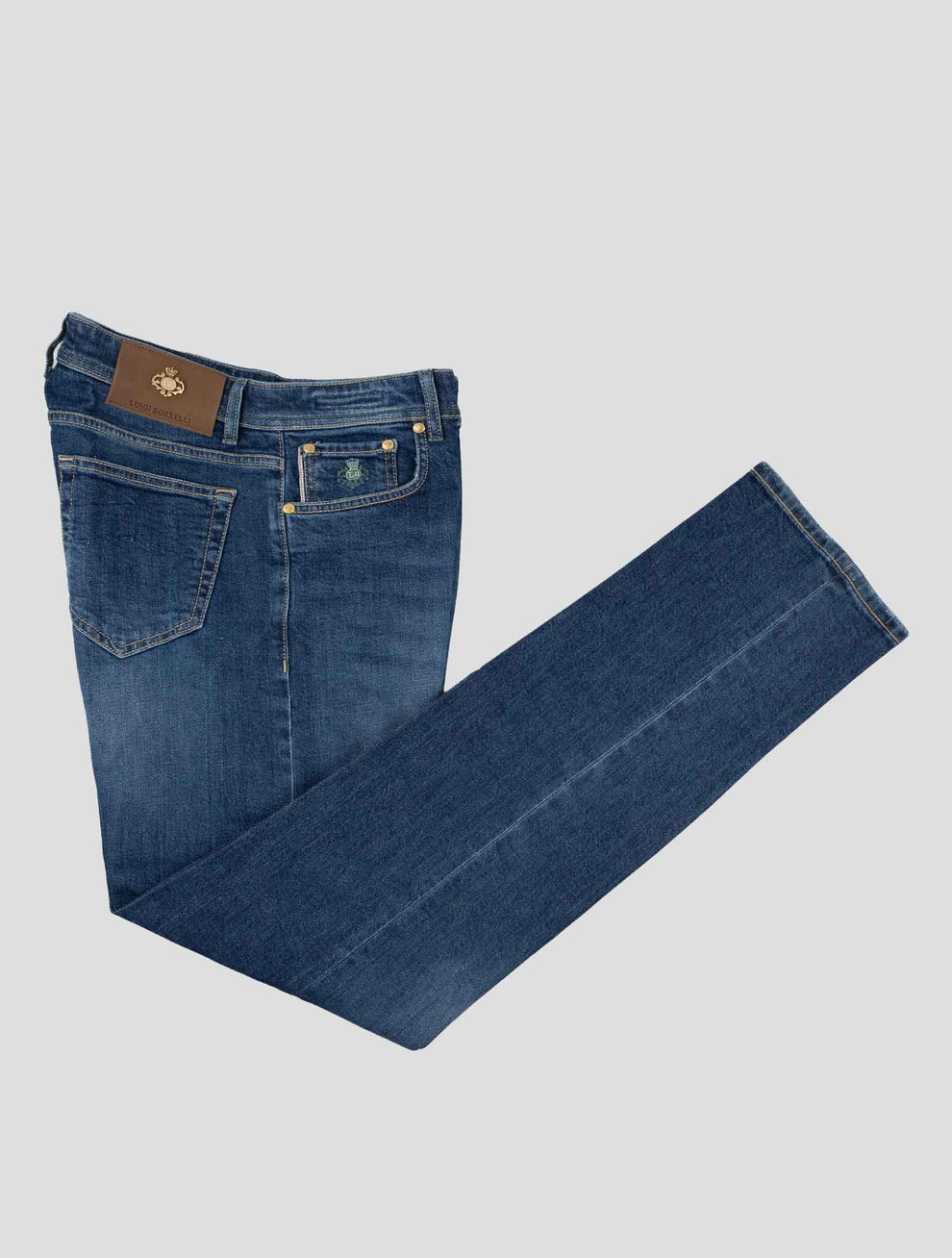Luigi Borrelli Blue Cotton Jeans