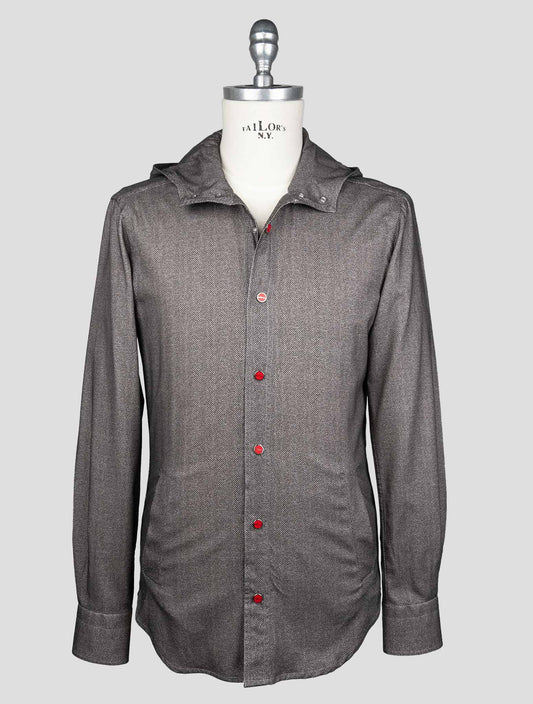 Kiton Brown Cotton Shirt Mariano