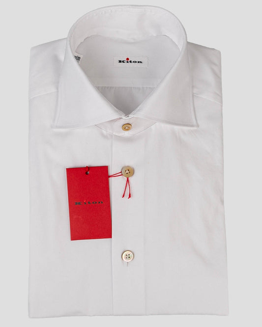 Camisa de algodón blanca Kiton