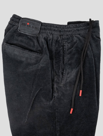 Pantalones de terciopelo Ea de cachemir de algodón negro Kiton