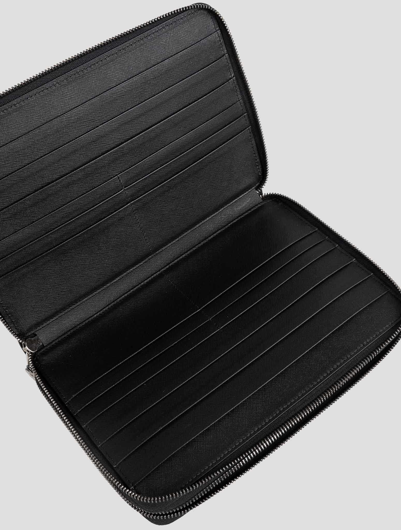 Kiton Black Leather Document Holder Italian Luxury Portfolio – 2Men