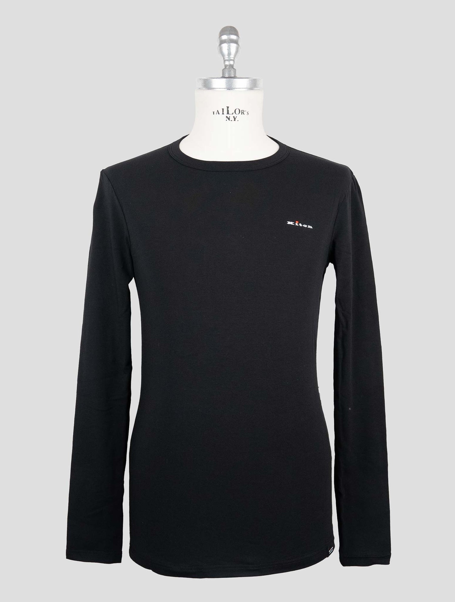 Kiton Black Cotton Ea Underwear T-Shirt Long Sleeve
