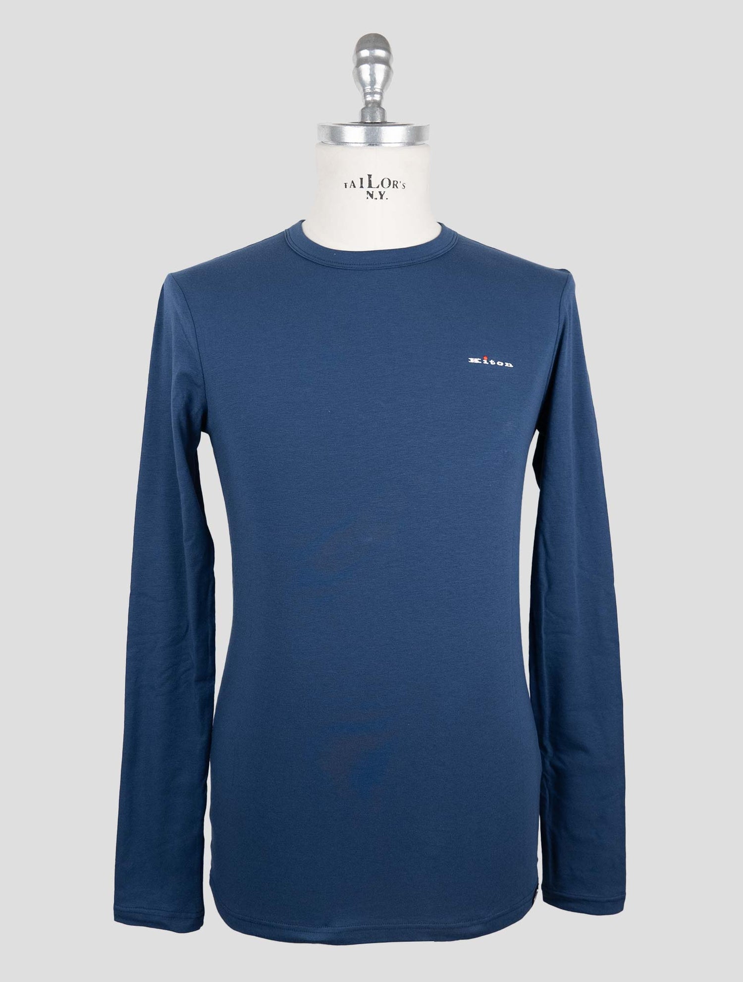 Kiton Blue Cotton Ea Underwear T-Shirt Long Sleeve