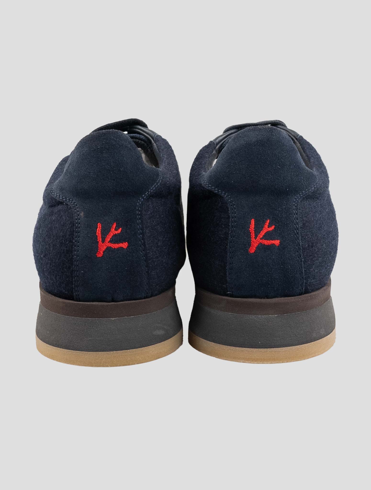 Isaia Blue Cashmere Leather Sneakers