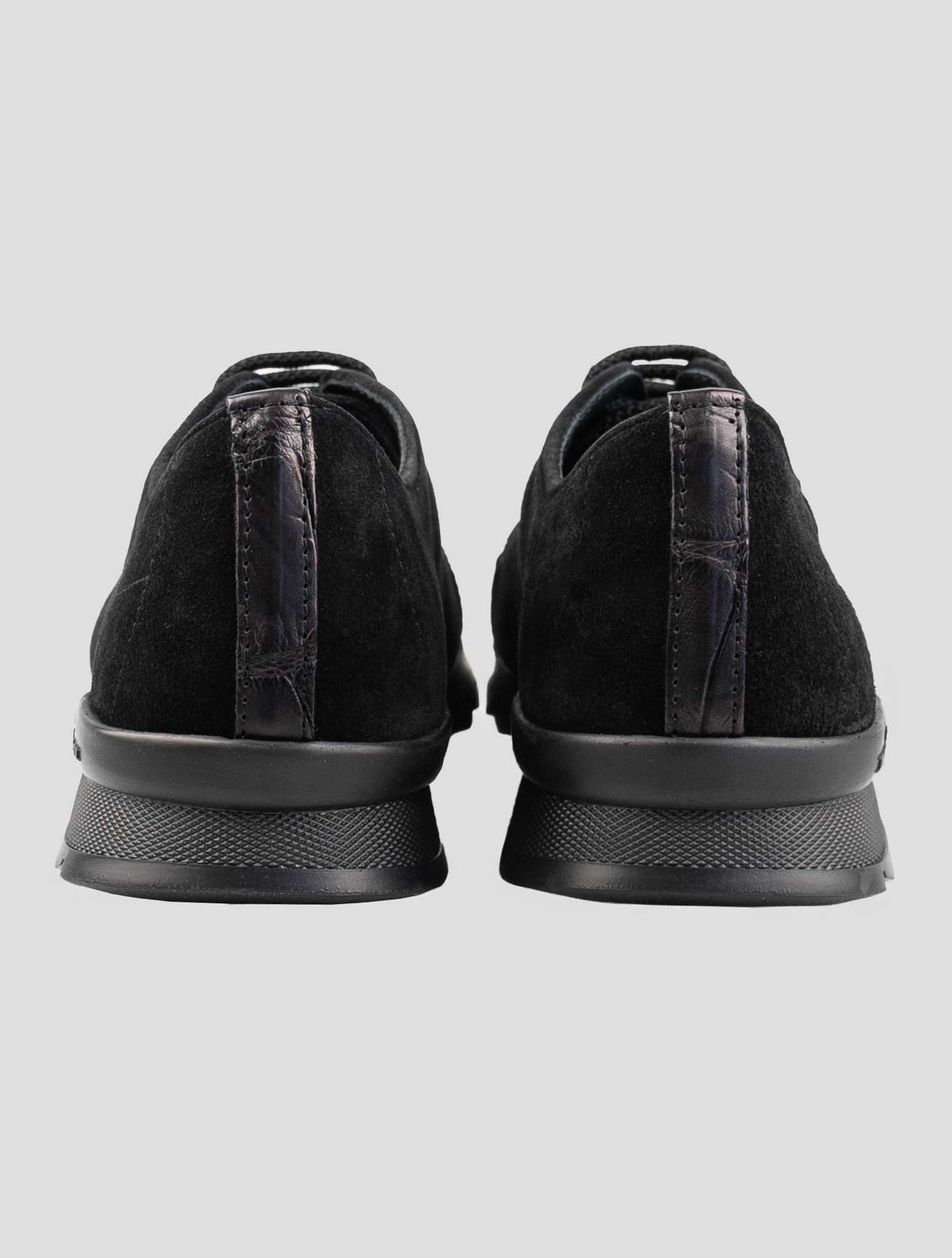 Kiton Black Leather Suede Leather Crocodile Overcoat