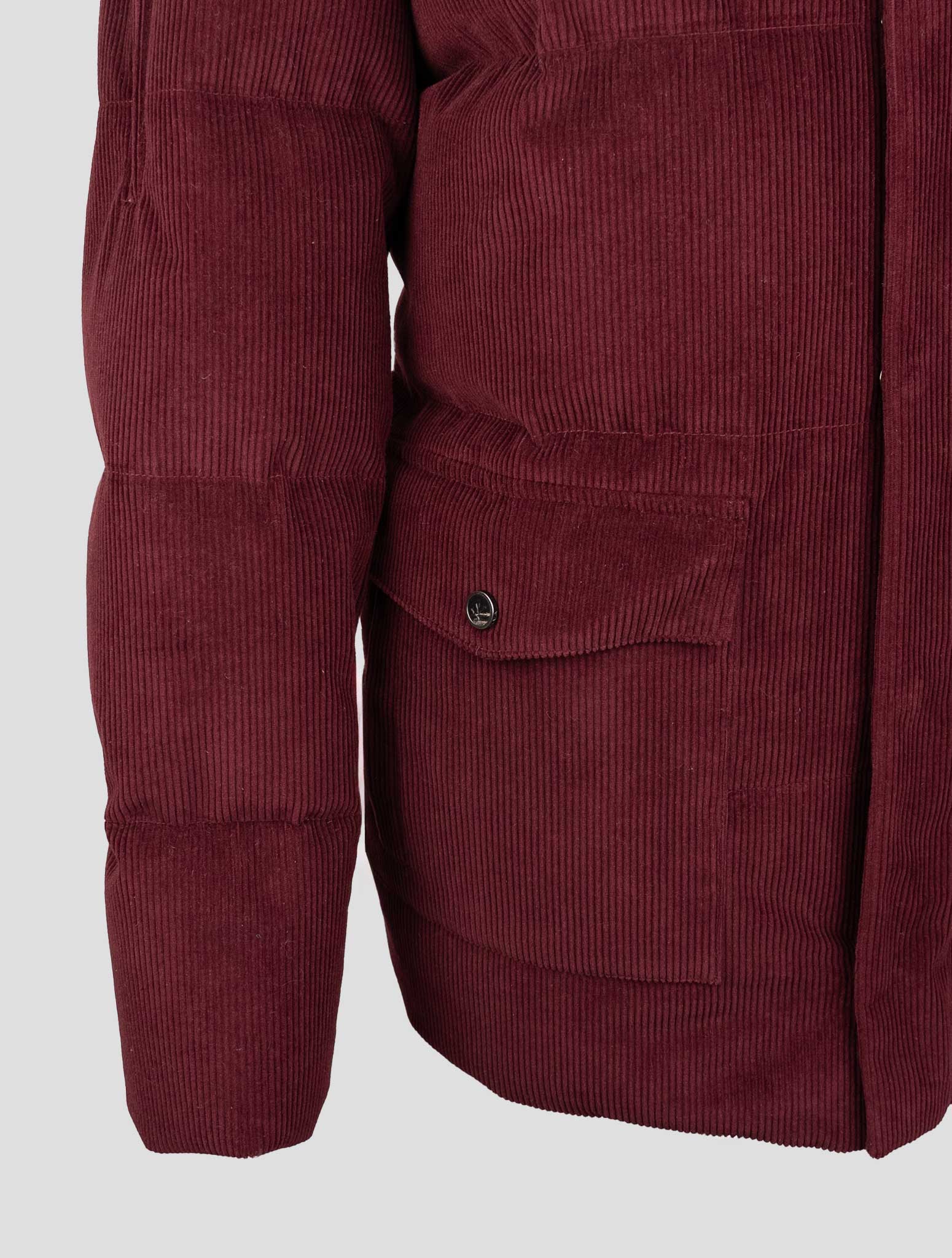 Isaia Burgundy Cotton Cashmere Velvet Coat